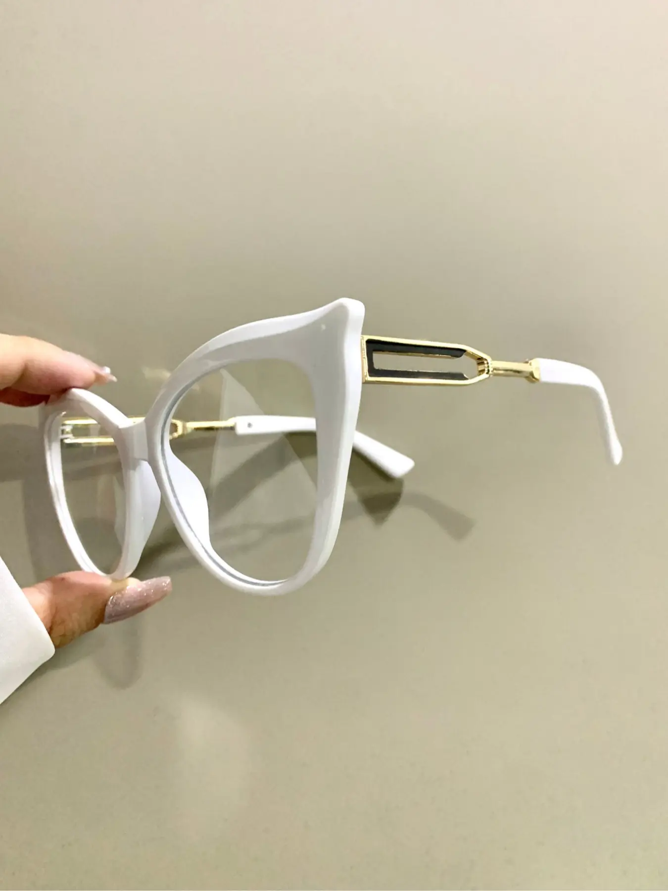Large Frame Cat Eye Glasses, Novelty Metal Hollow Leg Eyeglasses, Women's Fashion Patchwork Glasses, High Quality Eyeglasses, Trendy Casual Eyeglasses, Trendy Frames, Casual Stylish Glasses