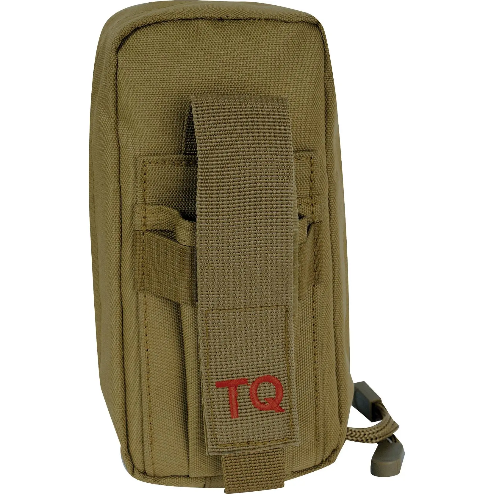 Coyote Brown Fast-Action First Aid Tourniquet Pouch - Polyester Construction, Water-Resistant, Double Zipper, Hook-and-Loop Closure, Elastic Band Accessory, 2 Pockets, Secure Hold, Exterior Tourniquet Pocket, Tough Build, Self