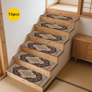Non-Slip Stair Carpet, Step Protection Carpet, Decorative Bordered Stair Mat for Home Decoration & Bedroom Accessories - Suitable for Indoor, Outdoor Stairs & Multiple Scenarios, Decorative Rug Mat