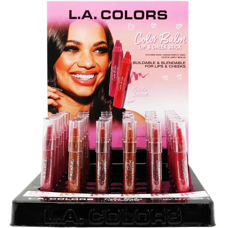 Bálsamo de Color en Barra Para Labios Y Mejillas L.A. Colors - Venta al por Mayor Display 36 Unidades (CLAC505)