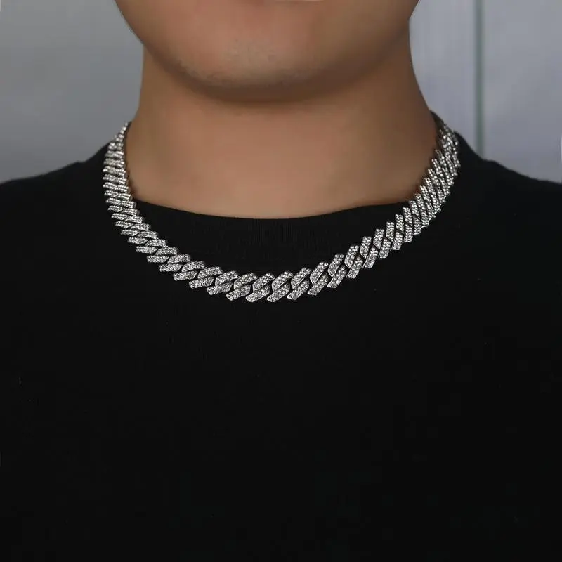 Mens Cuban link Chain Iced Out Miami Cuban Necklace Bling chains Hip Hop Jewelry for Men Women 13mm Silver/Gold/Rose Gold miami cuban necklace silver mens necklace Mens Cuban link Chain Iced Out Miami Cuban Necklace Bling chains Hip Hop Jewelry for Men Women 13mm Silver/Gold/Rose Gold miami cuban necklace silver mens necklace