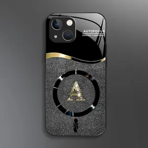 Suitable for [iPhone 15 Plus] high-end MagSafe phone case🥰，Choose from any of the 26 letters， Minimalist, premium design—drop-resistant and fingerprint-proof YM99