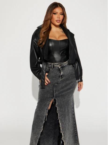 My Best Behavior Faux Leather Cropped Jacket - Black