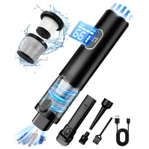 Cordless Handheld Vacuum, 13000Pa Powerful Suction, Portable Vacuum Cleaner for Car, Type-C Fast Charging, Dual Filtration, Suitable for Home Cleaning, Pet, Car (Black)