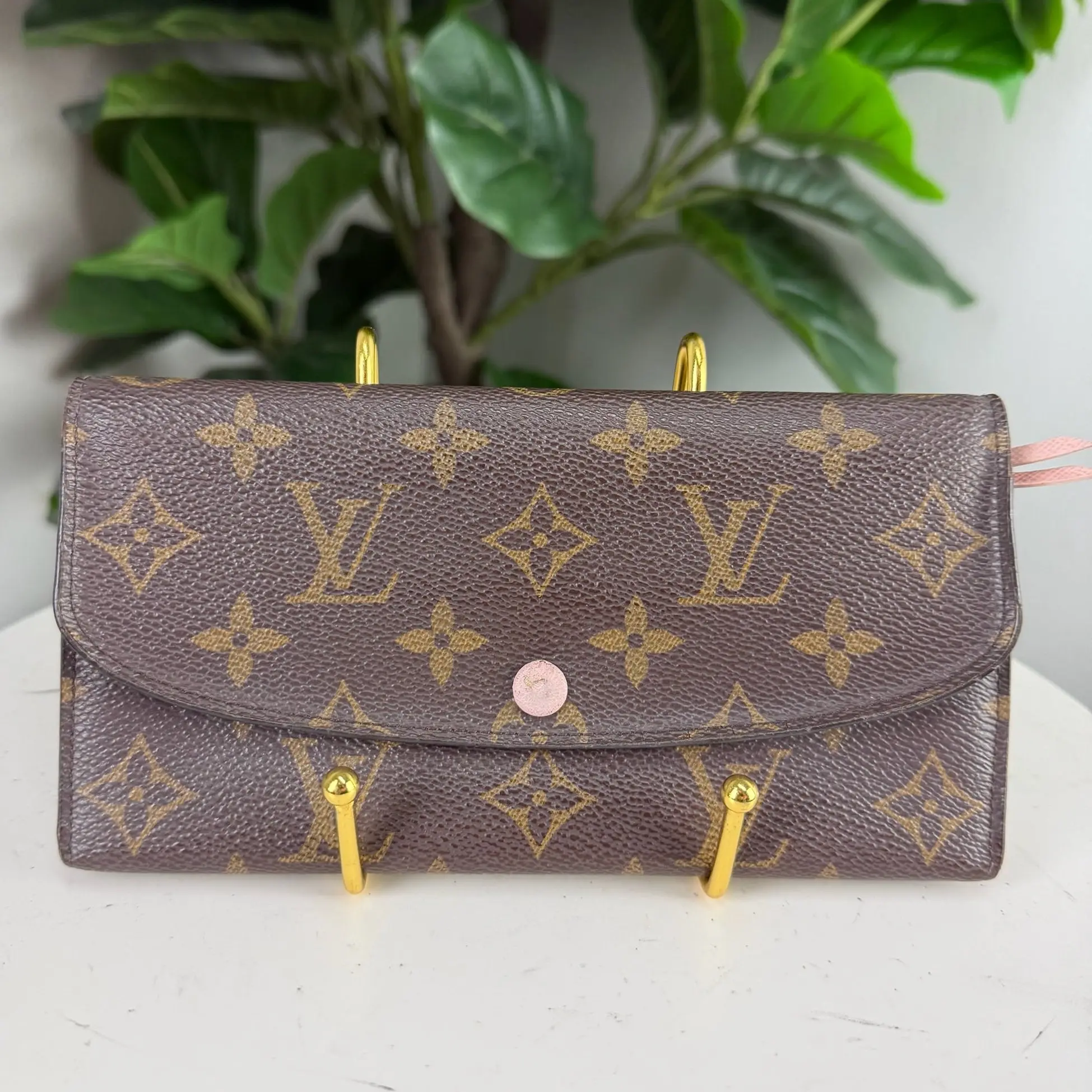 Pre-owned Leather Wallet Authentic Louis Vuitton Emilie Wallet