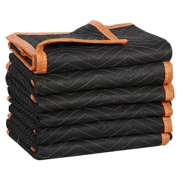 6-Pack Heavy Duty Non-Woven Moving Blankets - 40"x72" Double Sided Heavy Weight Travel Blankets for Furniture Shipping Pads, Double Sided Blanket, Heavy Weight Blanket