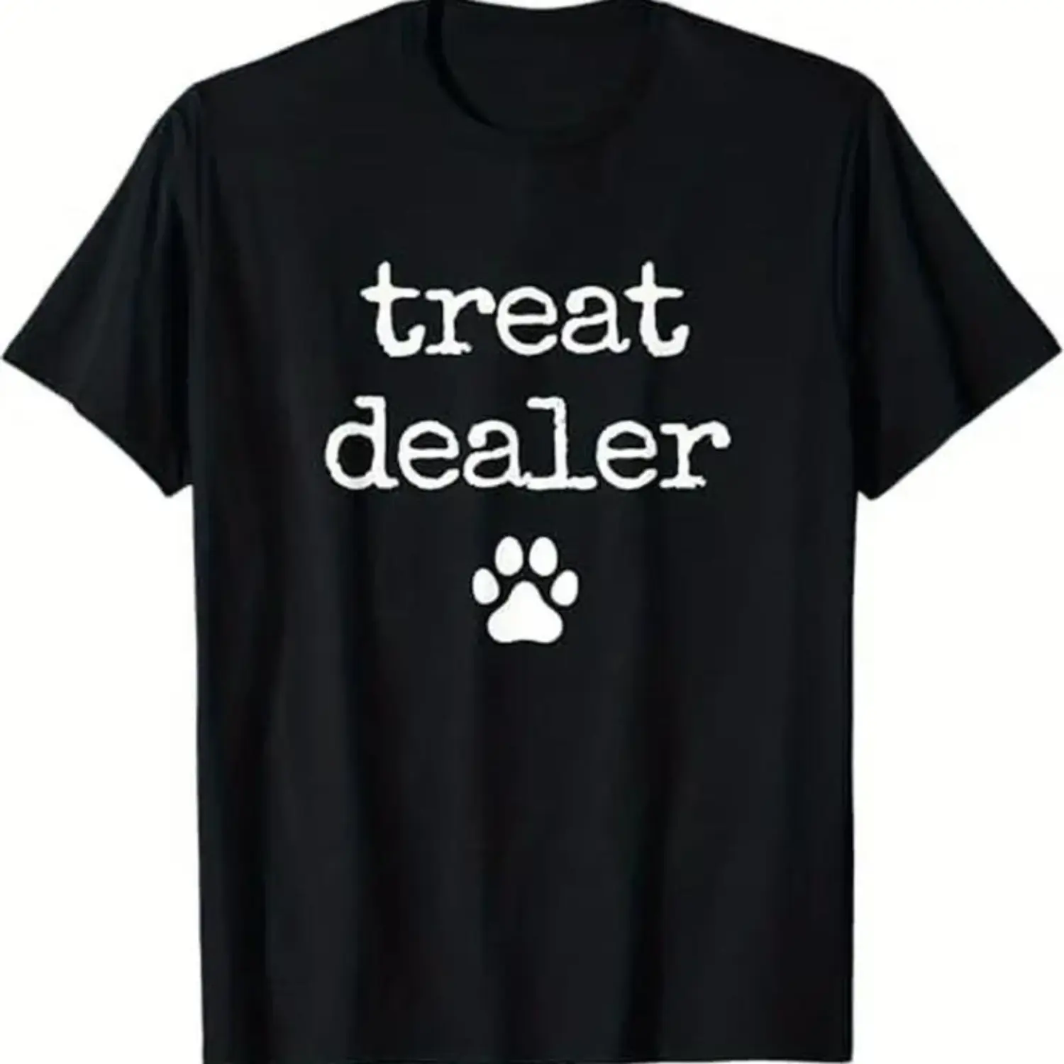 Playful Treat Dealer T-Shirt Featuring A Cute Paw Print Design . T-Shirt For Men And Women