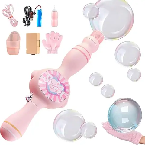 Fog Bubble Wand, Elastic Smoke Bubble Machine, Fun STEM Interactive Science Activity Toy for Parent-Child Play, Holiday Birthday Halloween Thanksgiving Christmas Gifts for Boys Girls