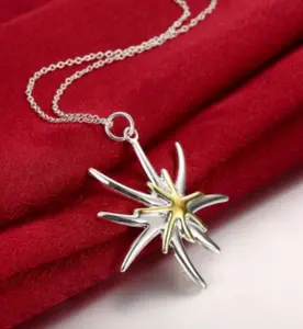 Sterling Silver Plated Starfish Pendant Necklace (18")