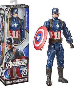 Marvel Avengers Titan Hero Series Collectible 12-Inch Captain America Action Figure, Toy for Ages 4 and Up