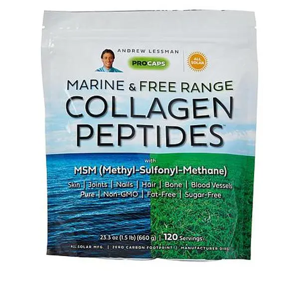 Andrew Lessman Marine and Free Range Collagen Peptides with MSM - 120 Servings