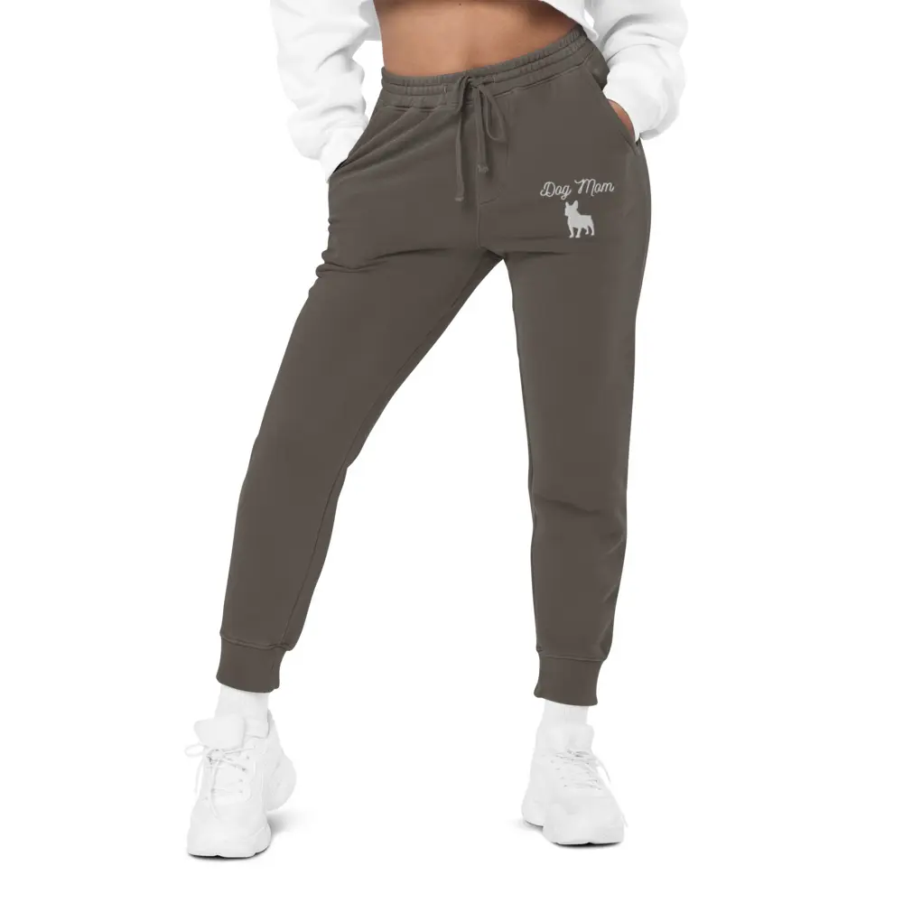 Frenchie Dog Mom Embroidered Logo - Unisex pigment-dyed sweatpants