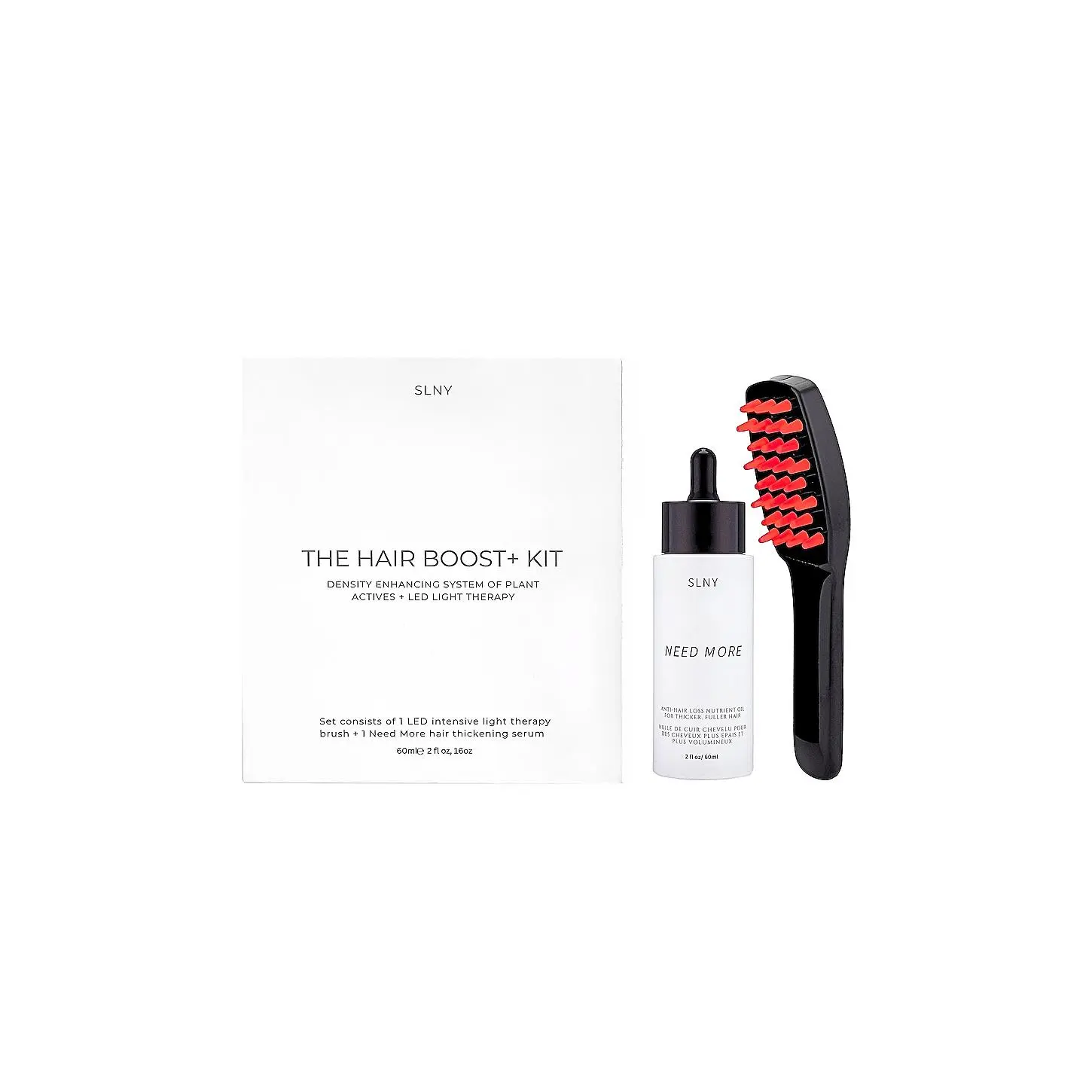 Solaris Laboratories NY Intensive LED Hair Growth Brush & Need More Anti-Hair Loss Serum Treatment Set, Peppermint-Rosemary-Pumpkin Oil Haircare Kit