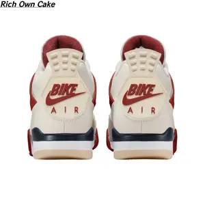 Vintage Neutral Streetwear Kicks with Warm Red Details | Mixed Leather & Mesh Construction, Structured Retro Silhouette, Perfect for Elevating Casual, Retro & Daily Outfits