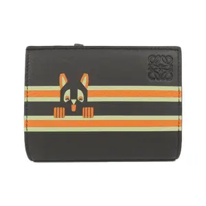 Pre-owned Loewe Calfskin Small Leather Goods Futurist Cat Compact Wallet Calf Compact Wallet