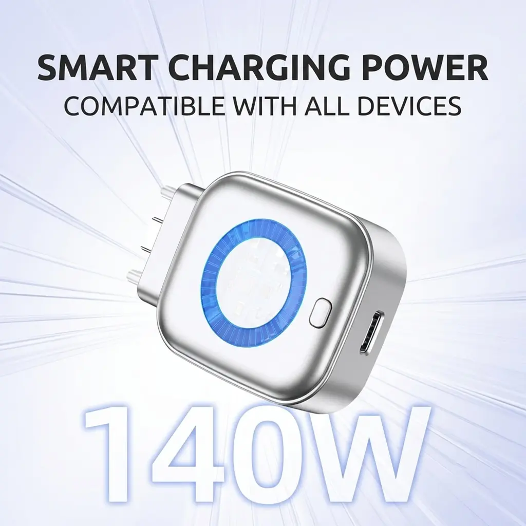 W&O 140W USB C Physical Disconnect Adapter, Smart Auto Stop Charging for Battery Health, Anti Overcharge Protection for iPhone 17 16 15 Pro Max, Laptop, Tablet