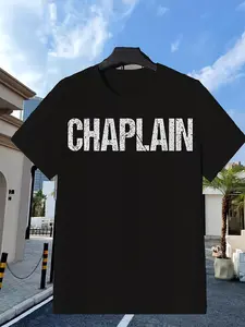 Men's Heavyweight Chaplain Clergy Suit Graphic - Soft Breathable Round Neck Short Sleeve Top for Themed Parties, Church Events & Casual Wear - Retro Religious Attire, All-Season Comfort