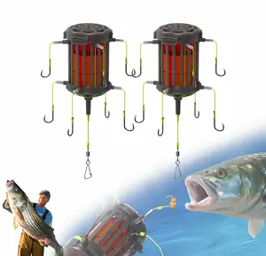 Easy Fishing Rig 8 Hooks with Bait Cage – No Snag No Tangle Setup for Beginners