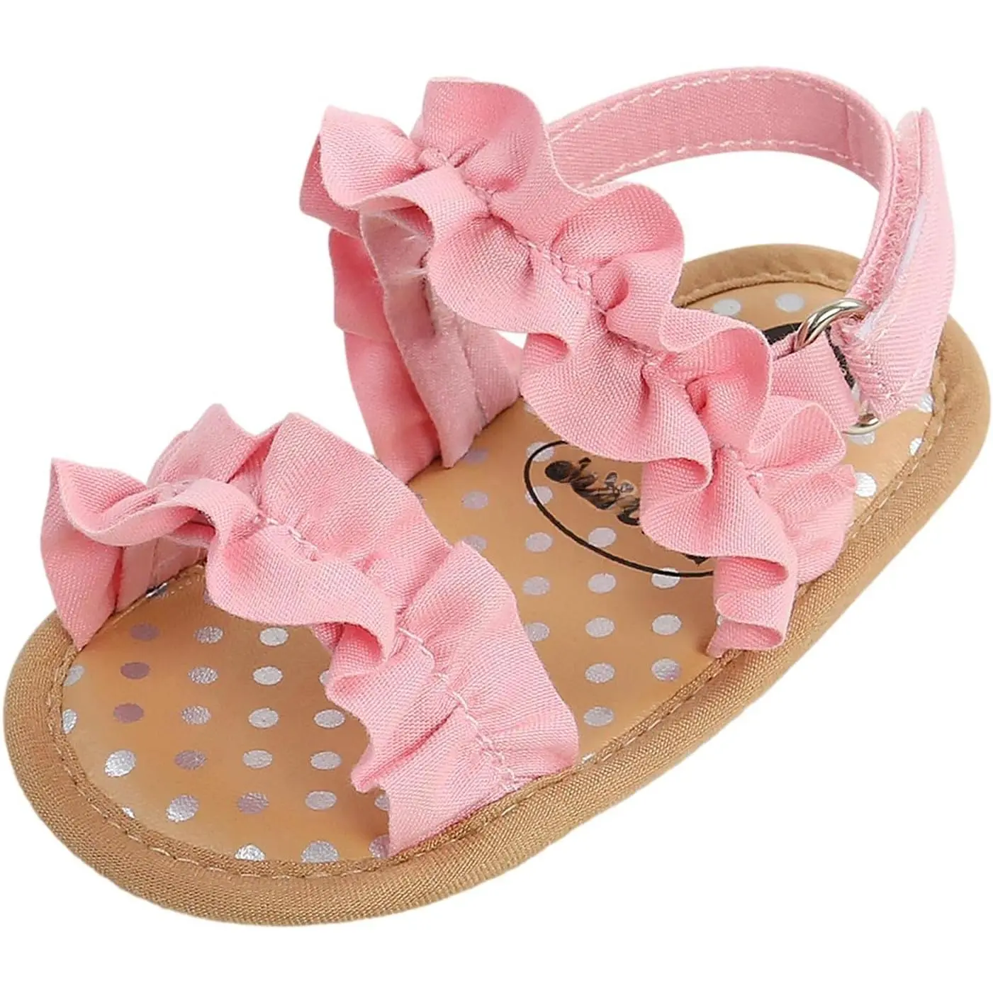 Baby Girls Sandals Ruffle Bowknot Premium Soft Sole Anti-Slip Open Toe Breathable Summer Outdoor First Walker Shoes Baby Sandals 0-3 months girls