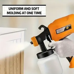 1 piece 9.4 x 9.4 30 oz paint sprayer HVLP electric spray gun with two nozzles, 3 spray modes for metal glass rust removal, suitable for air compressor home improvement car repair DIY