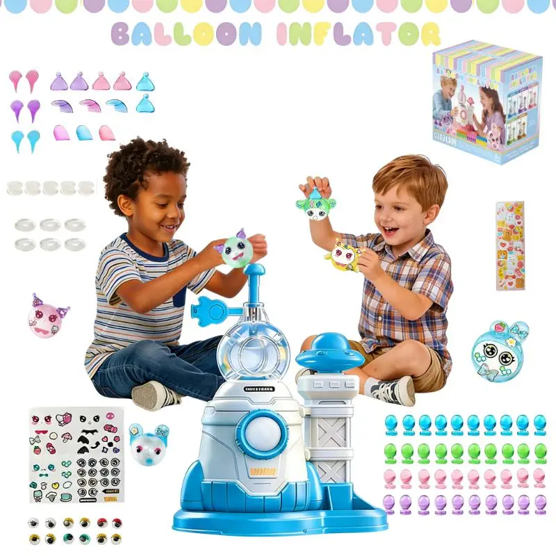 DIY Balloon Doll Kit with Pump, Make Balloon Animals & Bubble Balls, 40 Reusable Balloons, 129 Accessories, Creative STEM Party Toy Gift for Boys & Girls Ages 3+