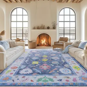 EIKIONE Holiday Lightweight Bohemian Distressed Rug Non-Slip Waterproof Stain-Resistant Easy Clean for Bedroom & Kitchen