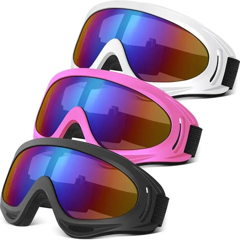 Dirt Bike Goggles 3 Pack, Motorcycle Goggles Atv Riding, Windproof Snowboarding Skiing Racing Glasses for Kids and Adults, Essential Outdoor Adventure Gear for Off-Roading Enthusiasts