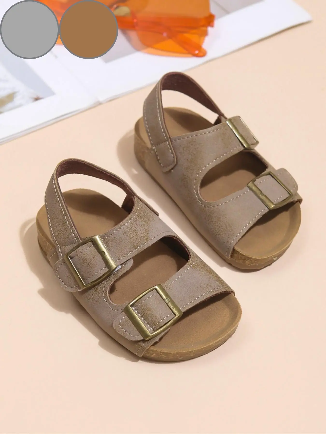 Soft soled Two strap sandals suitable for boys and girls, platform styles for school and sports occasions, comfortable and durable casual shoes PU Rubber Sandals Outdoor Casual Sandals