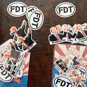 I did that FDT stickers I did that sticker pack diecut sticker democrat resist political activism tariff vinyl sticker