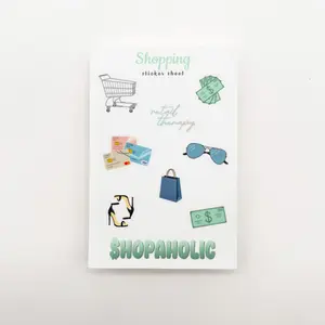 Shopping Sticker Sheet for Journal Planner Decorative High-Quality Stickers