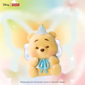 Disney Winnie the Pooh Butterfly Puxiu Series Blind Box Ornaments - Fashionable Flocking Cute Desktop Ornaments, Cute Bear Surprise Gift
