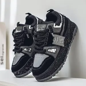 Men's Vintage thick Heel Sneakers - Fashionable vintage Daddy shoes, thick soles, casual street wear style, Boy Closed Runner Lace