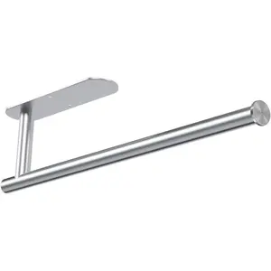 Paper Towel Holder Under Cabinet for Kitchen, Self-Adhesive or Drilling, Paper Towel Holder Wall Mount, SUS304 Stainless Steel,