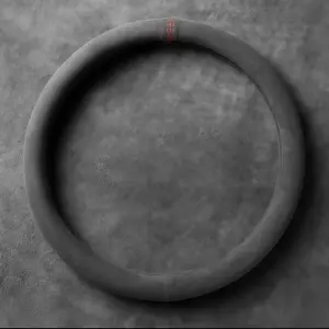 Universal Suede Steering Wheel Cover Ultra Thin Breathable Leather Wrap Non Slip Grip for 37-38cm Steering Wheel Auto Car Accessories Comfort Handle Cover Driving Safety Men Women Breathable Anti-Slip Leather Steering Wheel Cover outdoorfun