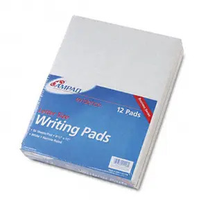 212 MAIN Ampad Evidence Glue-Top Narrow Ruled Pads, Letter-Size White, 12-Pack of 50-Sheet Pads with Chipboard Back