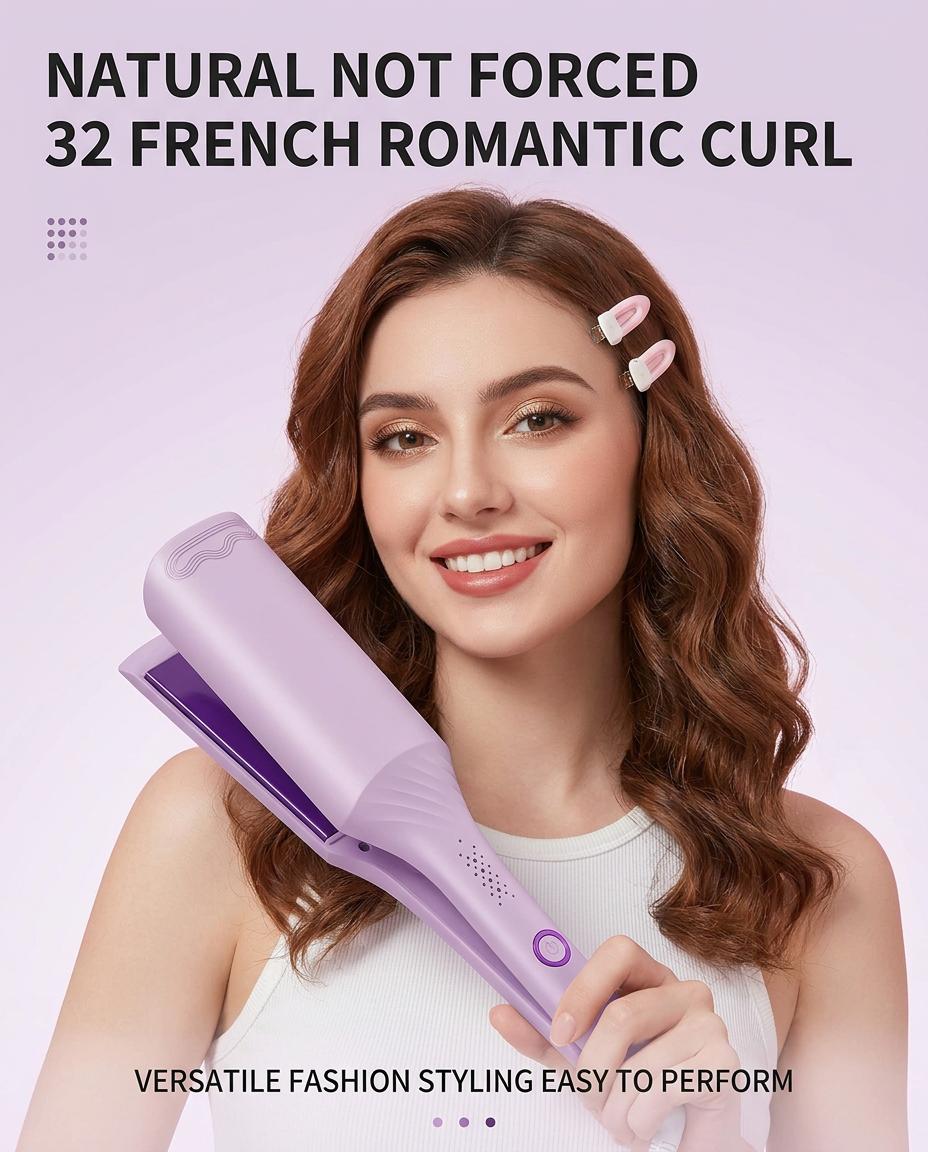 3-Barrel Deep V Wave Curling Iron American Latin Wave Hairstyle  2026 New Upgrade Adjustable Temperatures Fast Heating Silicone Cover  HairTutorial
