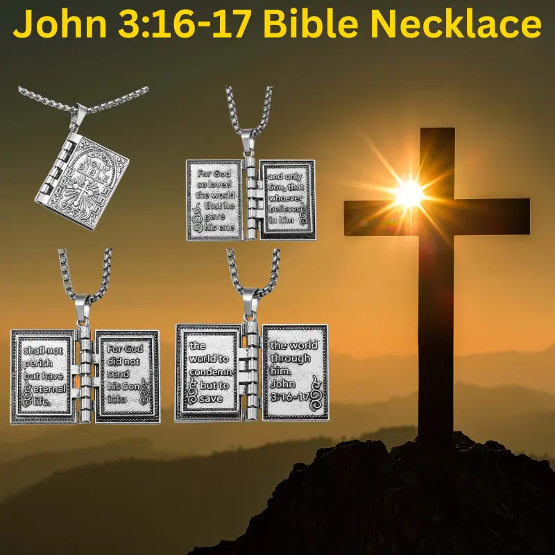 John 3:16-17 Bible Necklace