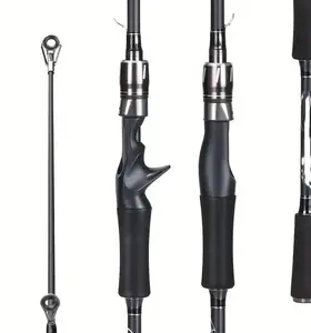 2-Section Carbon Fiber Fishing Rod - Spinning/Casting with EVA Handle and ABS Reel Seat, Ideal for Bass and Trout, Perfect for Travel/J8