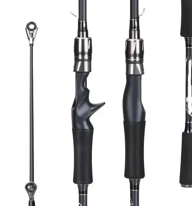 2-Section Carbon Fiber Fishing Rod - Spinning/Casting with EVA Handle and ABS Reel Seat, Ideal for Bass and Trout, Perfect for Travel/J8