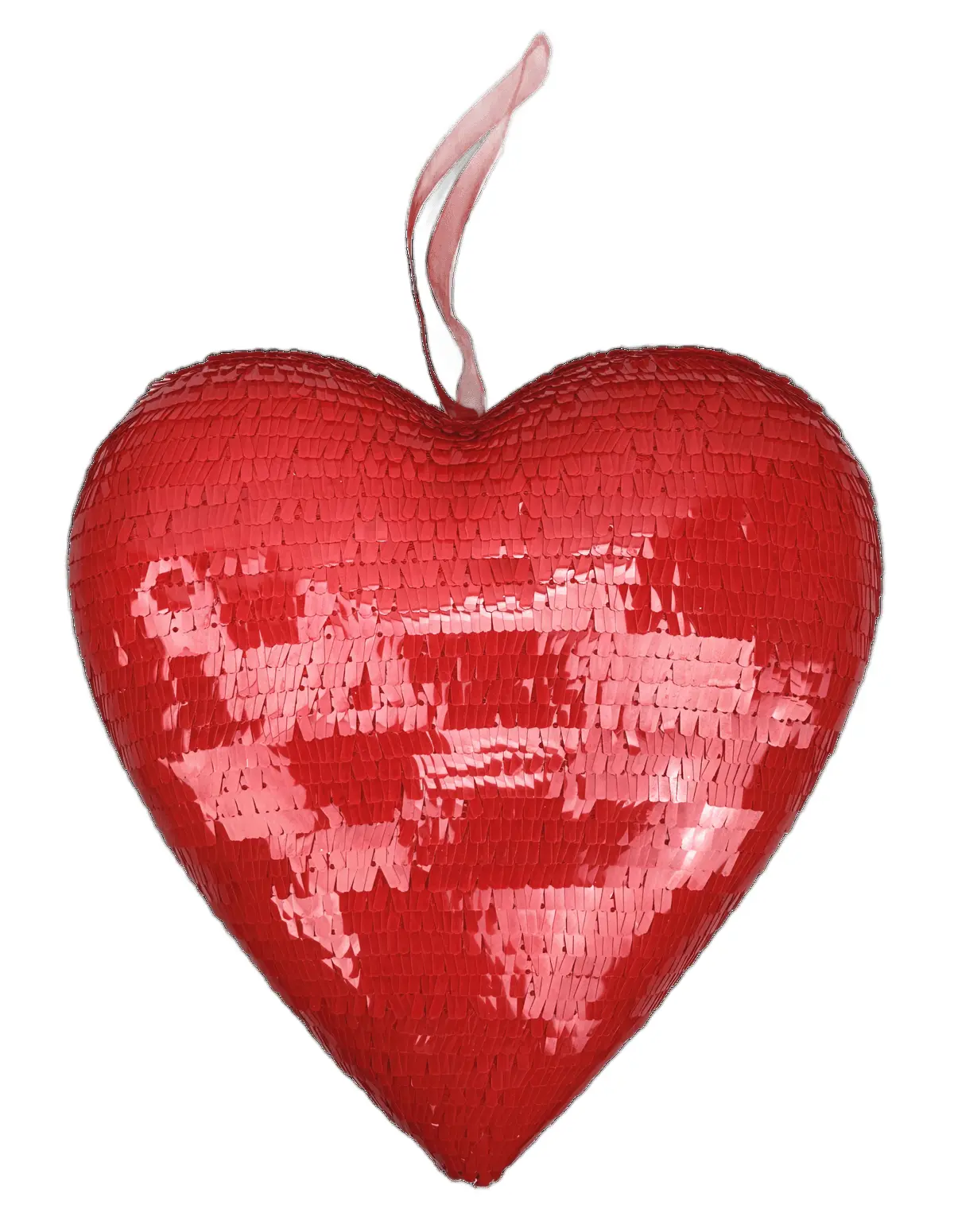 Red Sequin Heart Ornament H9xW9xD2