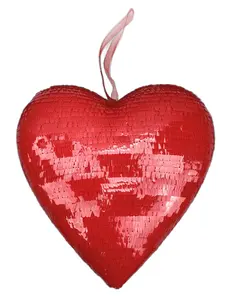 Red Sequin Heart Ornament H9xW9xD2