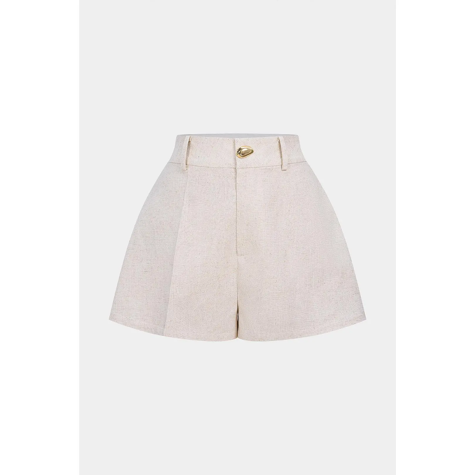 Linen High Waist Button Shorts