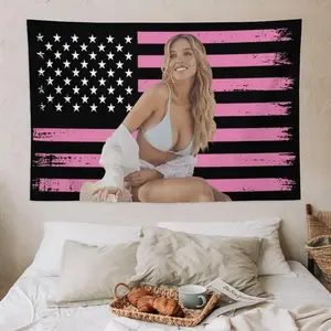 Sydney Star Sweeney USA Flag 40in*60in Tapestry Wall Hanging College Dorm Wall Decor Room Flags Wall Art Decor For Bedroom Living Room