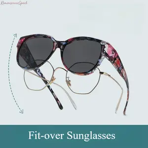 Women's Polarized Fit-Over Sunglasses for Women, UV Protection Tortoise-Shell Wrap Shades, HD Anti-Glare Lenses, Prescription Glasses Compatible, Ideal for Driving