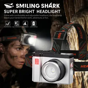 【TD-0290】SmilingShark Professional Sensor LED Headlamp Type-C Fast Charging Hands-Free Adjustable Spotlight Lightweight Work Light for Cycling Gear
