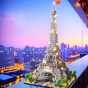 2675 Piece World Famous Landmark Eiffel Tower Micro Particle Creative Building Block Set, Collectible Hobby Family Model, Halloween Christmas Thanksgiving Gift, Diy Building Model