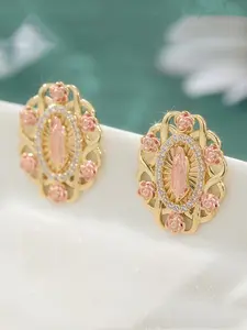 Vintage Art Hollow Rose Copper Stud Earrings, Jewelry, Ear Studs, Flower Stud Earrings, Perfect Gift for Her, Casual Style for All Seasons