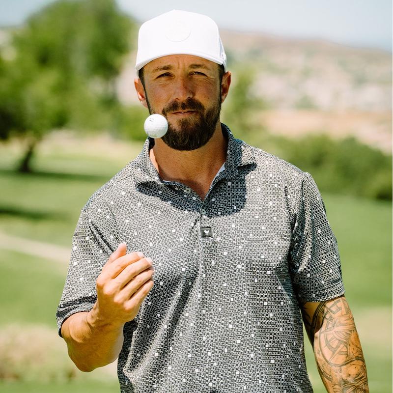 BRIMZ Golf Performance Hat - Breathable Sweat & Water Resistant Golfing Snapback Cap with Tee Holder & Magnetic Ball Marker (Beers & Bogeys)