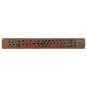 1" x 8" Hammered Copper Tile