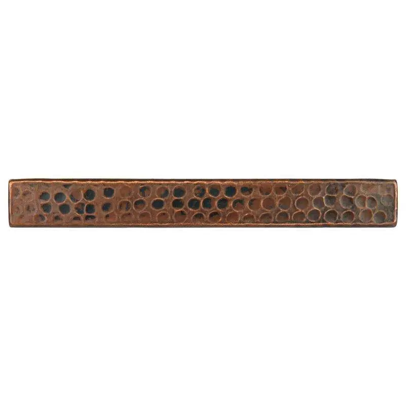 1" x 8" Hammered Copper Tile